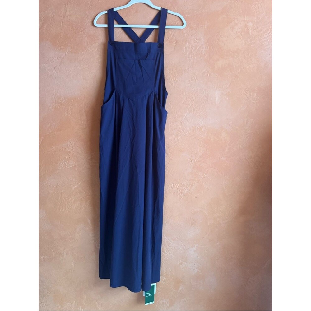 Halara Breezeful Navy Bib Overall Pinafore Dress Size L NWT